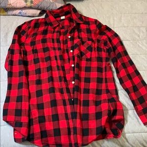Gap buffalo plaid small tall button down shirt